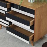 Wooden commode U 453 black and white by Jiri Jiroutek for Intérier Praha