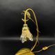 Masca Italy floral lamp, gold metal and blown glass