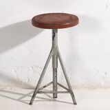 Industrial Style Round Metal Stool (c.1950) #9