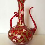 Carafe blown glass enamelled paint