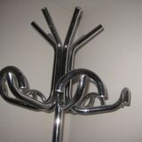 Vintage chrome metal coat rack