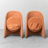 Pair of folding fabric armchairs from the 1970s, vintage modernism