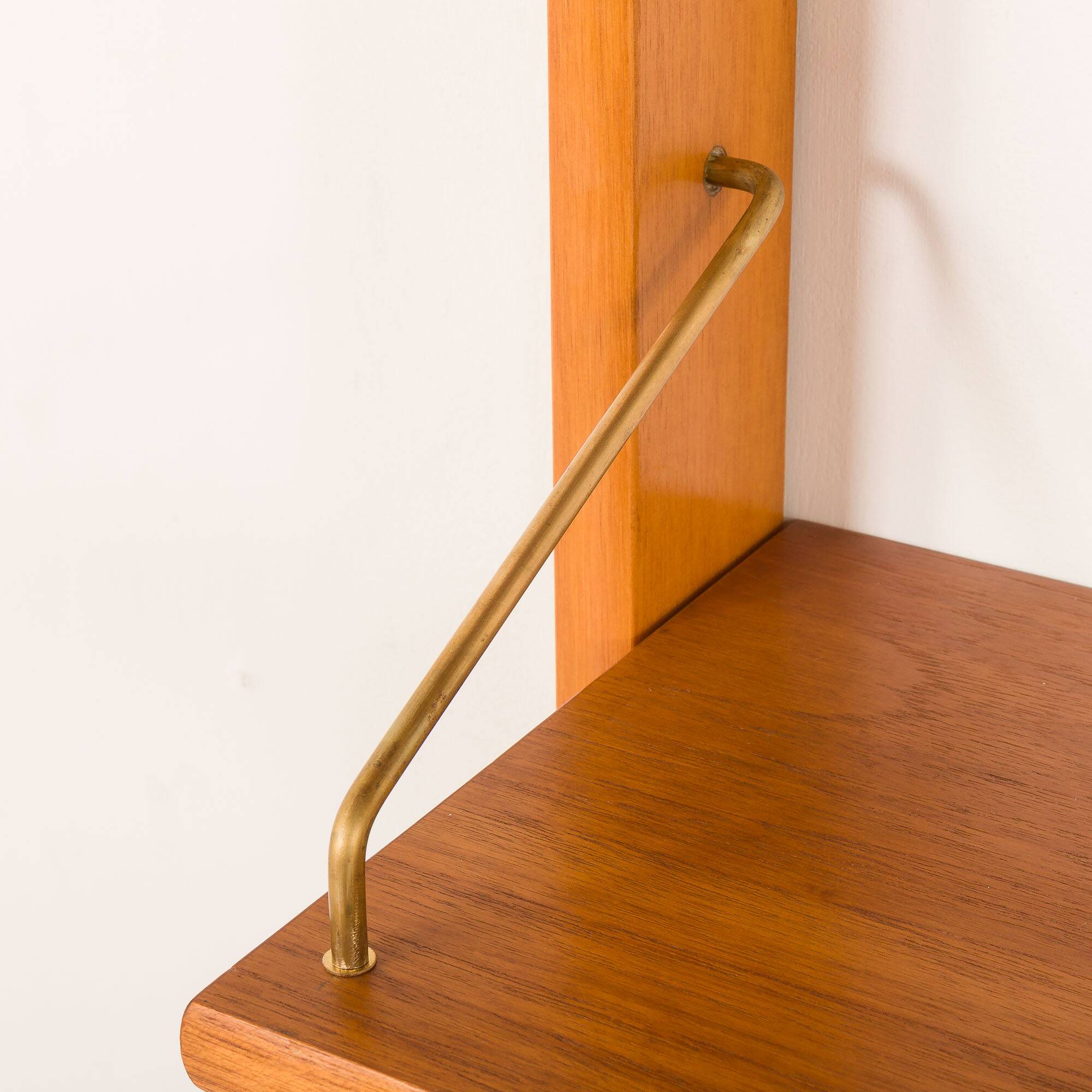 Scandinavian mid century teak free standing wall unit, 1960s