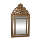 Miroir ancien en cuivre repoussé doré – époque Napoléon III