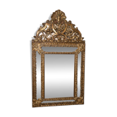 Antique gilded repoussé copper mirror – Napoléon III period