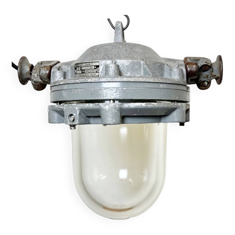 Lampe antidéflagrante en fonte d'aluminium gris foncé, années 1970