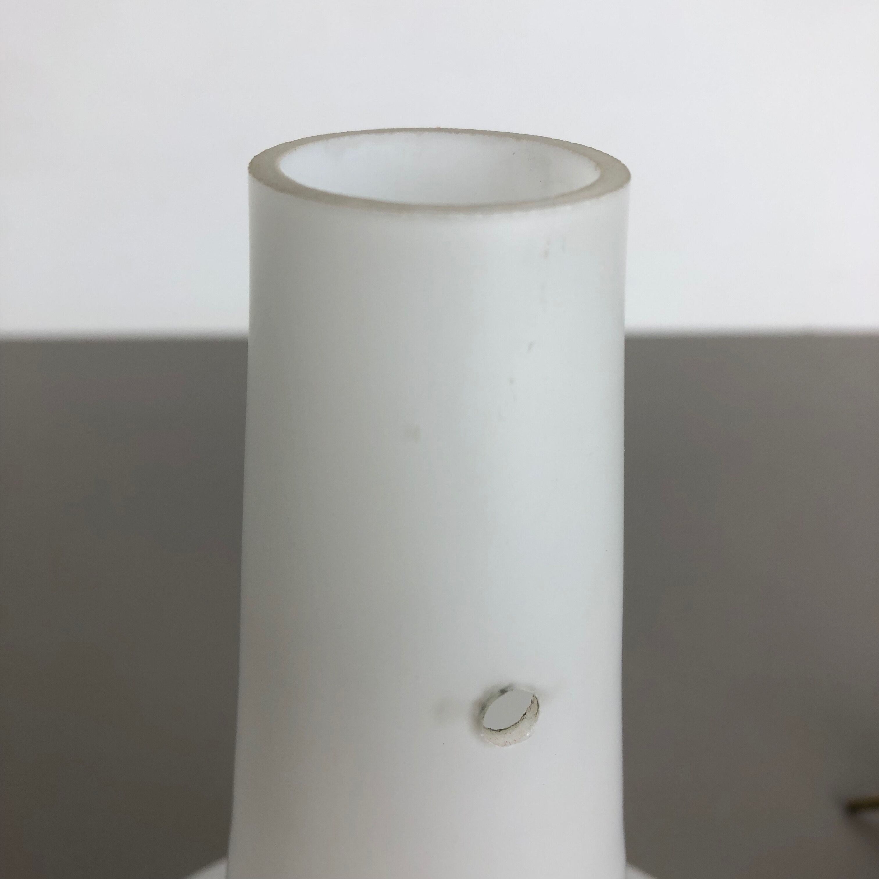 Original midcentury opal glass tube hanging light, italy, 1950