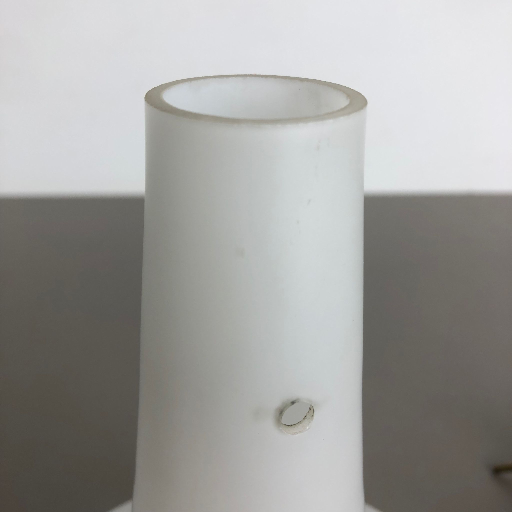 Original midcentury opal glass tube hanging light, italy, 1950