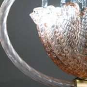 Charming Pink and Transparent Murano Glass Chandelier by Barovier e Toso, 1950s