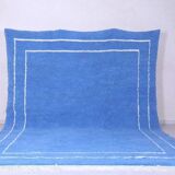 Handmade traditional blue Moroccan wool rug