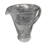 Antique Vintage Clear Blown Glass Pitcher