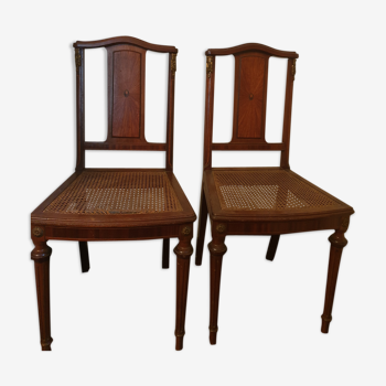 Lot de 2 chaises cannées