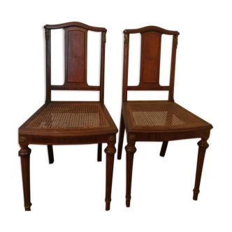 Lot de 2 chaises cannées