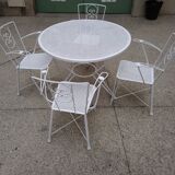 Garden set in wrought iron  60s 70s