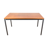 Danish teak and steel dining table by Marius Byrialsen for Nipu 1960