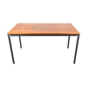 Danish teak and steel dining table by Marius Byrialsen for Nipu 1960