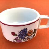 Pyroblan Porcelain Coffee Cup / Saucer Sarreguemines France