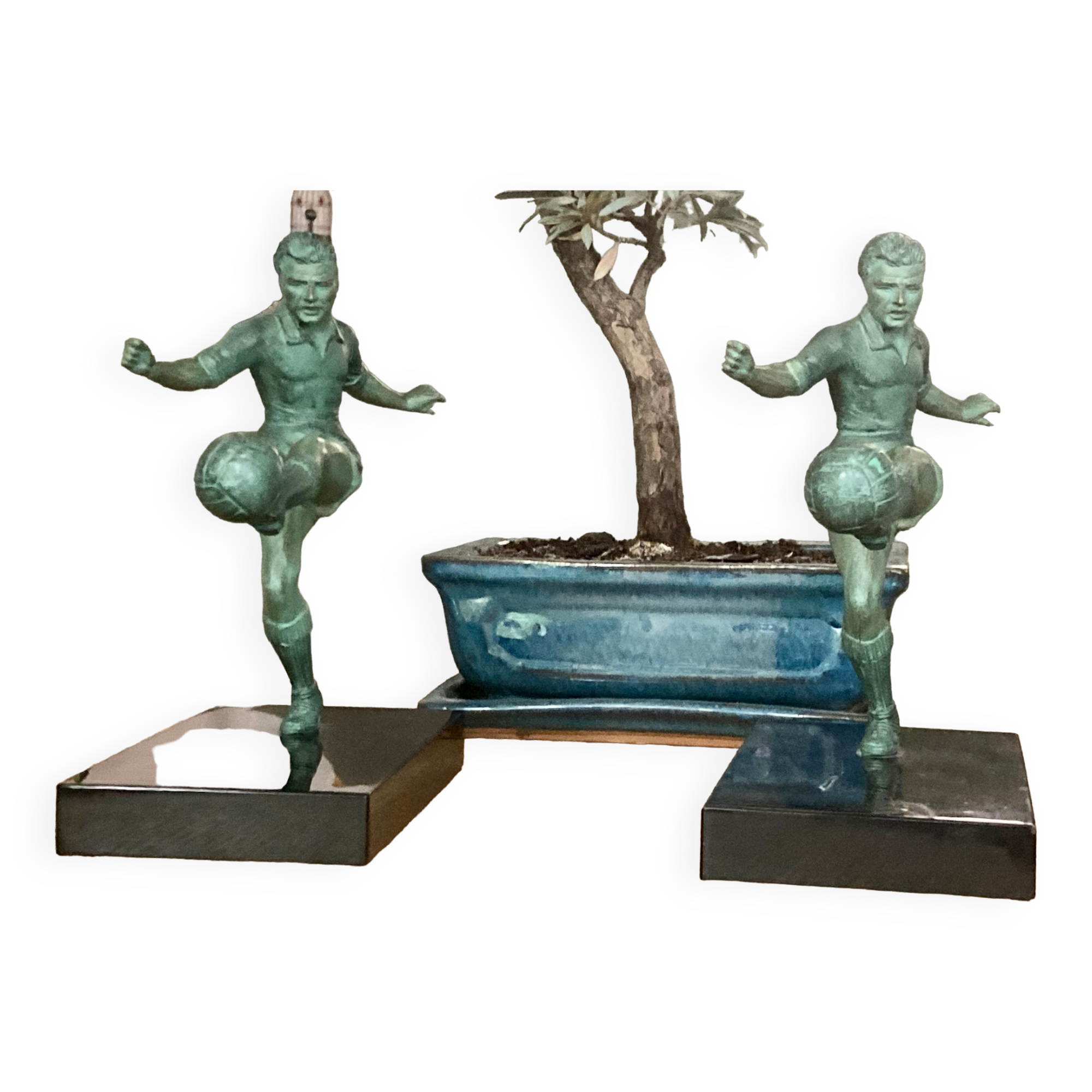 Pair of vintage bookends - Football players - excellent condition