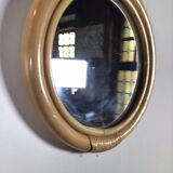 rattan round mirror