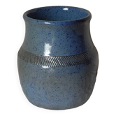 Petit vase en grès bleu