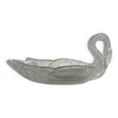 Vide-poche cygne vintage en verre bullé texturé – Coupe centre de table