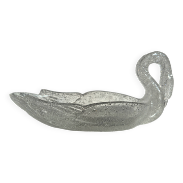 Vintage textured bubble glass swan catchall – Centrepiece bowl