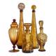 Ensemble de carafes en verre ambre Empoli par Wayne Husted, fait à la main en Italie.