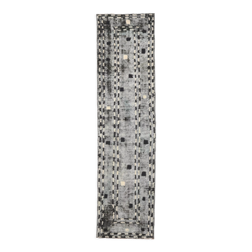 3x9 handmade pom pom vintage runner rug 285x73cm