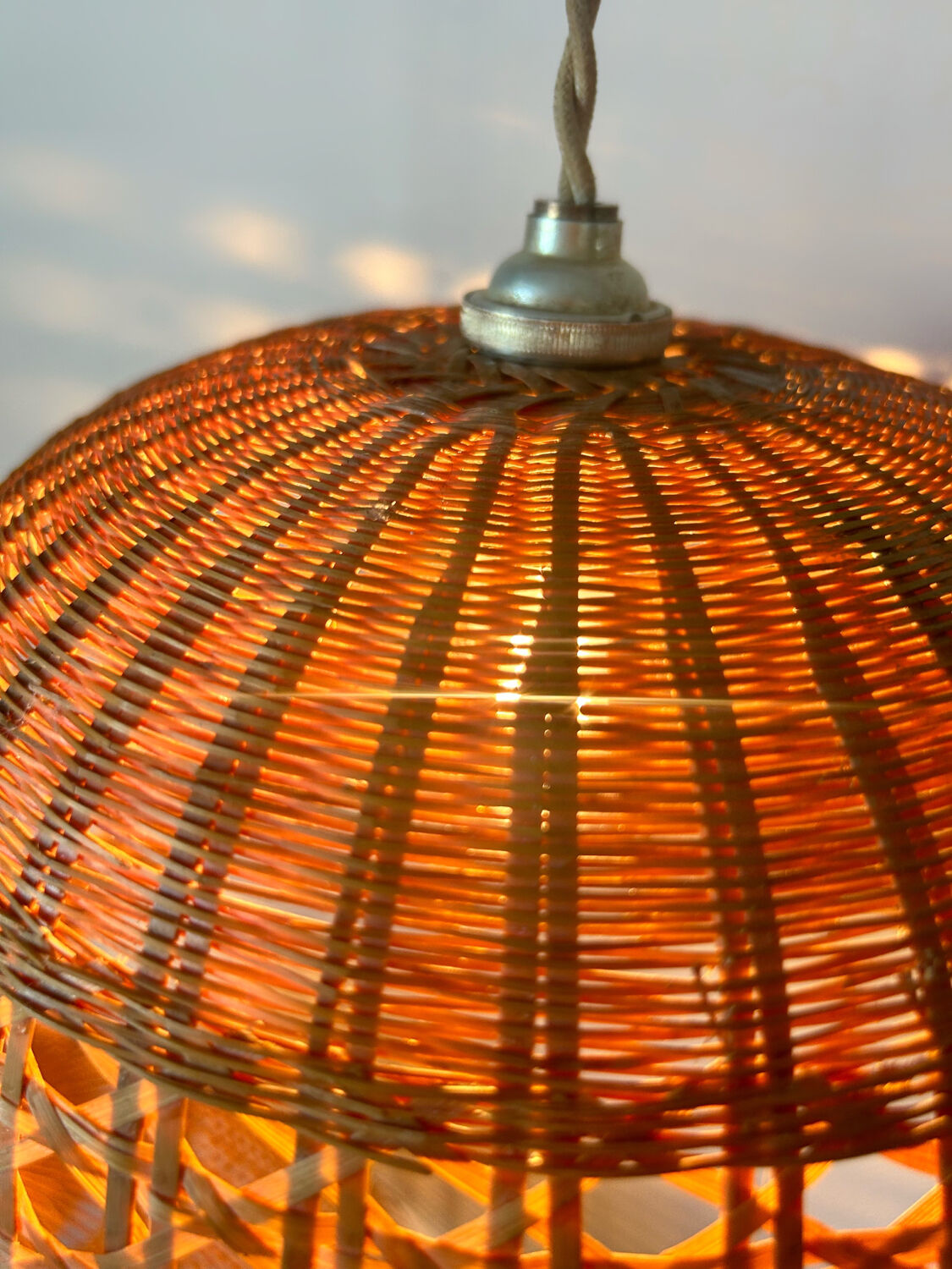 60s rattan chandeliers (X2)