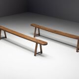 Rustic primitive benches, france, 19th century