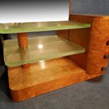 Art Deco dressing table in light wood and glass slabs