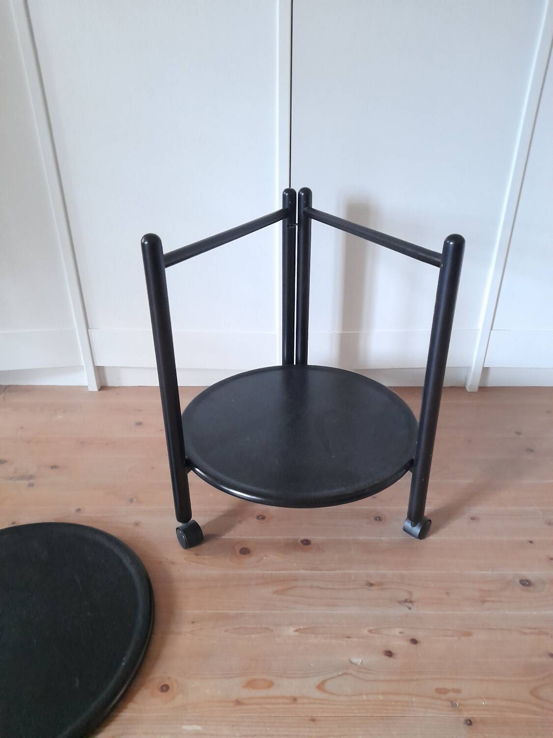 Danish folding dessert trolley with 2 trays, 1980s.