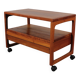 Vintage teak side table, serving trolley, Danish design MCM