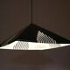 Black plexiglass pendant lamp from the 1980s, mounted on chains, originating from Italy.