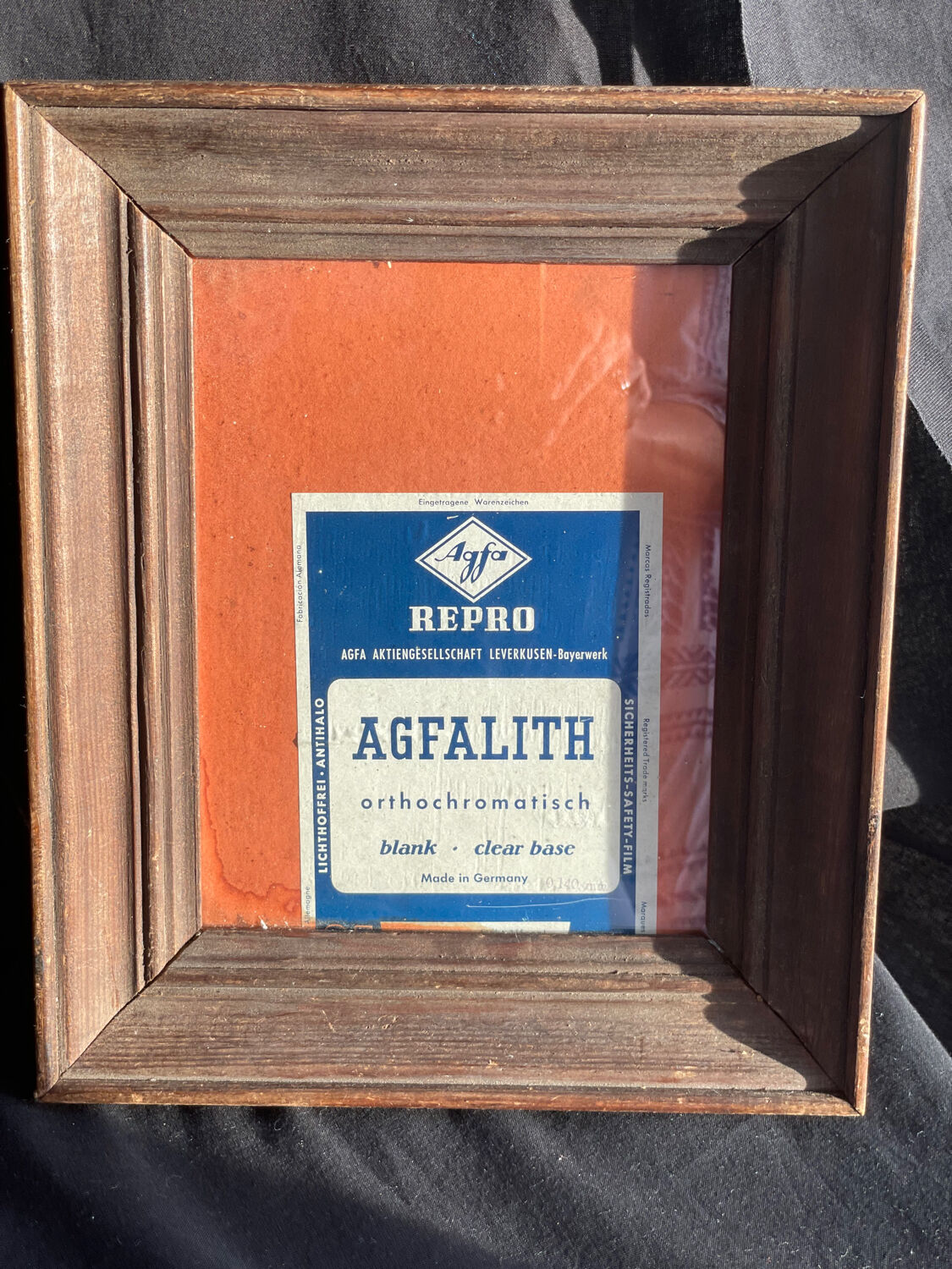 Old solid oak wood photo frame