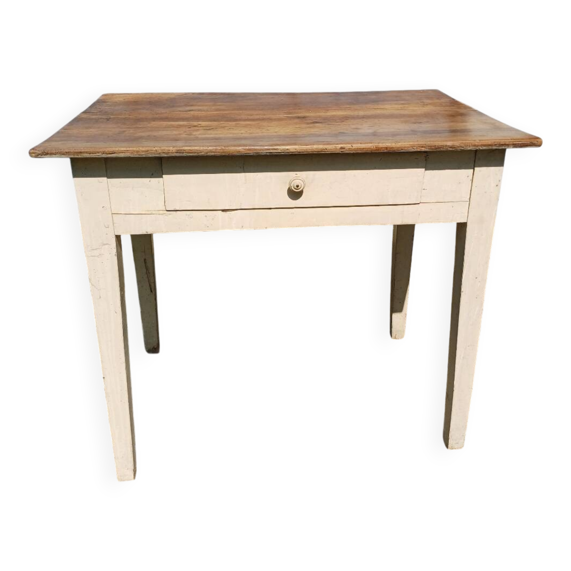Wooden farmhouse table