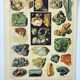 Gravure ancienne 1898, Minéraux 1, roches, pierres précieuses • Lithographie, Planche originale