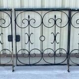 Grille de jardin et portillon en fer forgé des années 1950 - 5m20