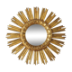Vintage sun mirror in wood and gold resin 43 cm