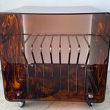 Range records or vinyl range in plexi, turtle scales effect, on wheels, 1970