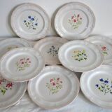 10 large pierre motton plates for gien circa 1930