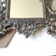 Antique/Rocaille/Louis XV Style Table Mirror. In silver-plated bronze