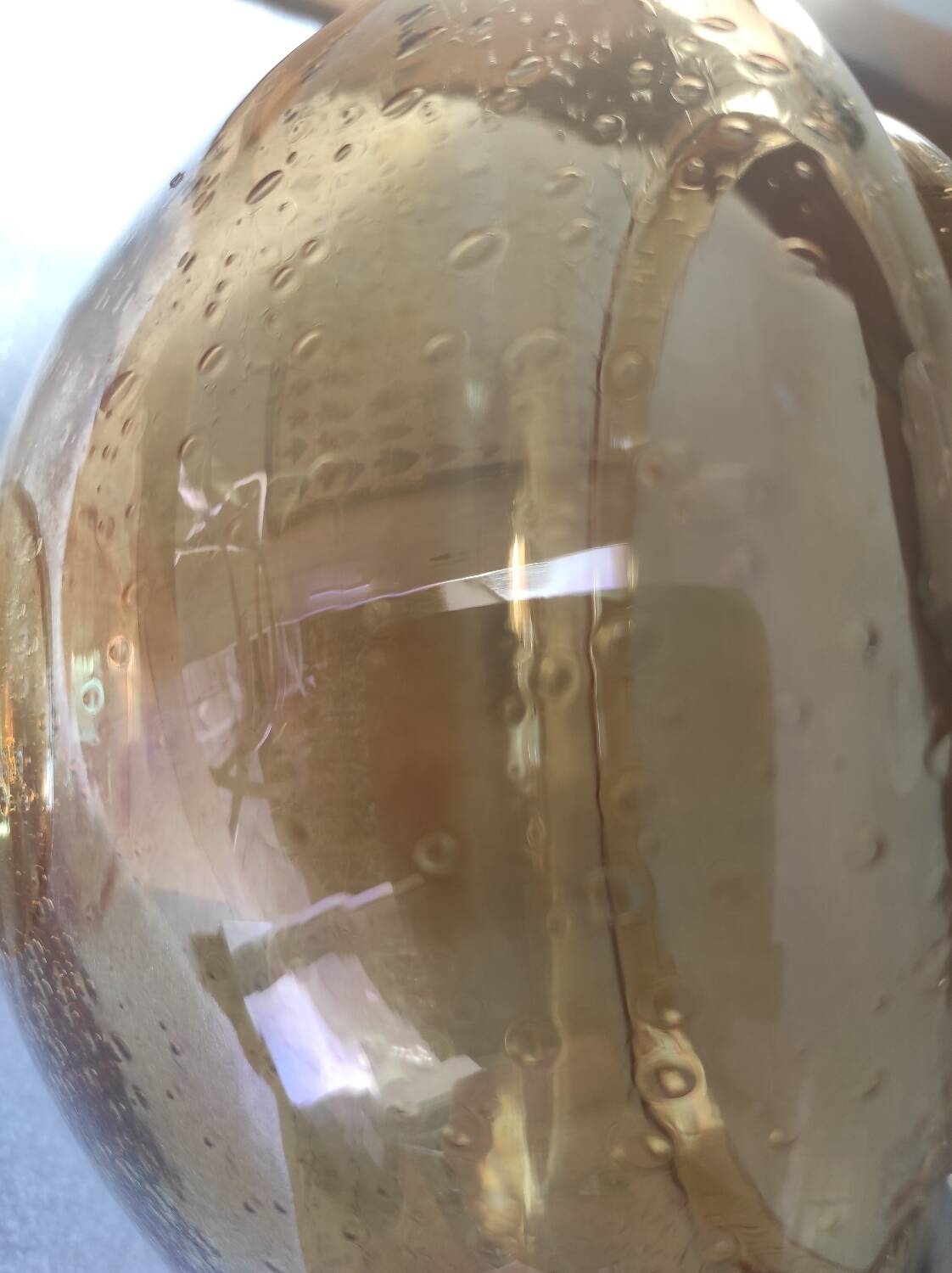 Yellow tinted glass lamp globe