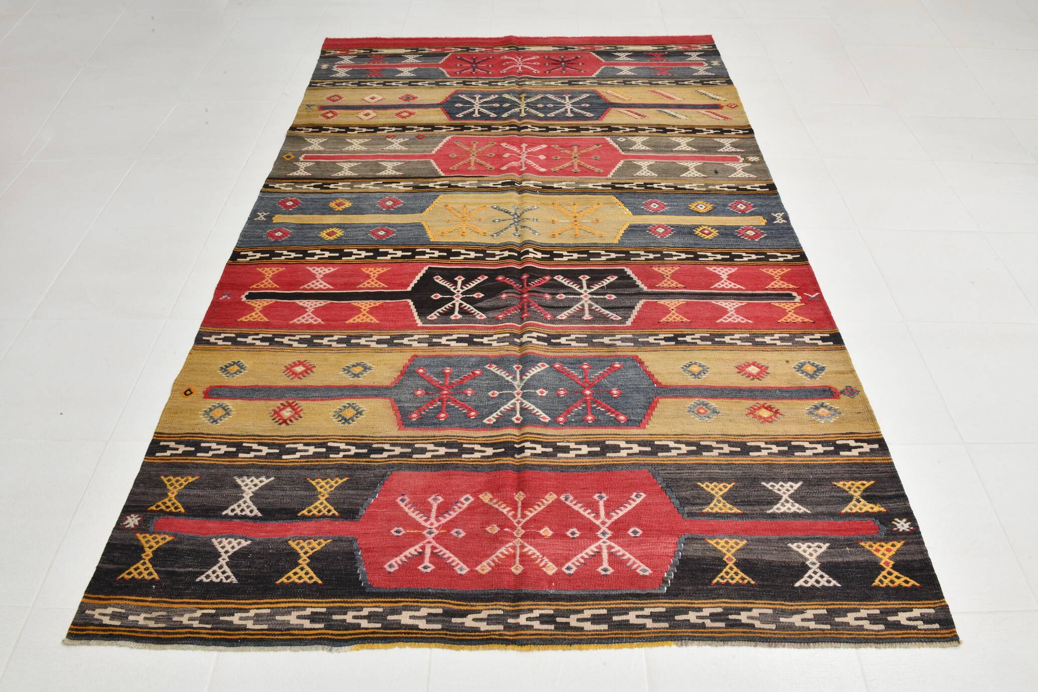 172x264Cm Cinnamon Red Kilim Rug, Large Area Rug, Turkish Bohem Rug,