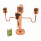 Copper five-arm candlestick Denmark 1960s