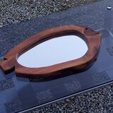 Fish design mirror in walnut stamped R.Lecompte