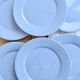 6 vintage sky blue faience dessert plates – Provençal coastal style