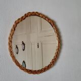 Miroir rond osier