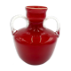 Large red glass vase Opalina Fiorentina Empoli, Italy, 1960s