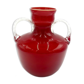 Vase en verre rouge opalina fiorentina empoli, italie, années 1960